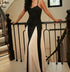 Spaghetti Straps Color Contrast Flowy Dresses